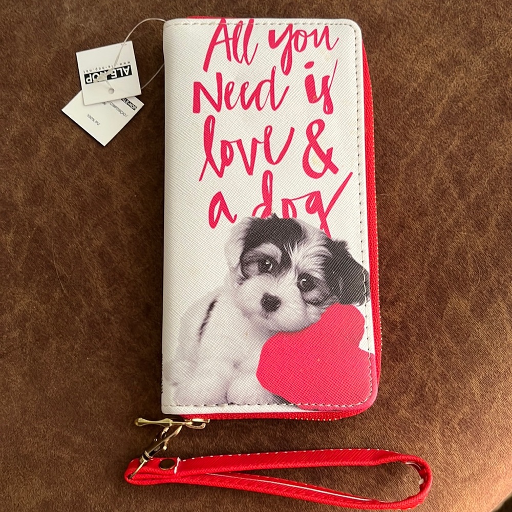 All You Need is Love & a Dog Wristlet Wallet